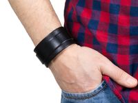 BRANSOLETKA MĘSKA SKÓRZANA PIESZCZOCHA BRANSOLETA