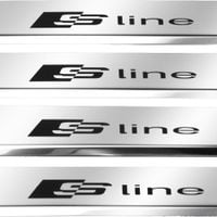 Listwa progowa AUDI Q8 SLINE Stal nierdzewna 304 połysk z czarnymi literam