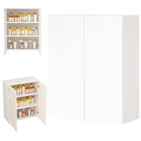 SZAFKA ŁAZIENKOWA WISZĄCA BIAŁA 2-DRZWIOWA NOWOCZESNA ŚCIENNA 3 PÓŁKI