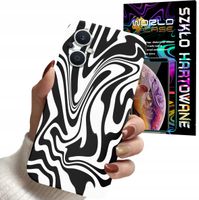 ETUI DO OPPO RENO 8 LITE 5G - ABSTRAKCJA ZEBRA MODNE WZORY KOBIET + SZKŁO