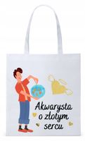 Torba Biała Eco Shopper Dla Akwarysty Prezent Z Nadrukiem Ze Zdjęciem