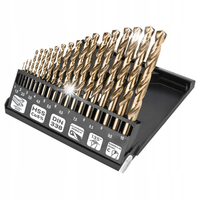 NEO TOOLS ZESTAW 19 SZT. WIERTŁA DO METALU HSS-CO 1-10mm ORGANIZER 57-089