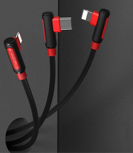Proda kabel 3w1 USB - 2x Lightning / USB Typ C 5A na Arena.pl