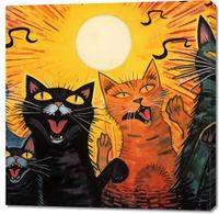 Obraz 100x100cm Kocie Koncertowanie