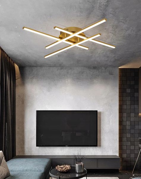 Złota lampa sufitowa LED wisząca regulowana żyrandol Plafon 4000K WOBAKO zdjęcie 5