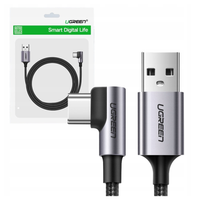 Kabel USB do USB-C kątowy UGREEN  US284 3A Quick Charge 3.0 1m (czarny)