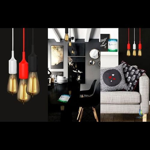 Lampa wisząca E27 - czerwona - 1m na Arena.pl