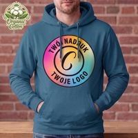 Bluza z kapturem Organic Cotton atramentowa z Twoim nadrukiem - Kangaroo S