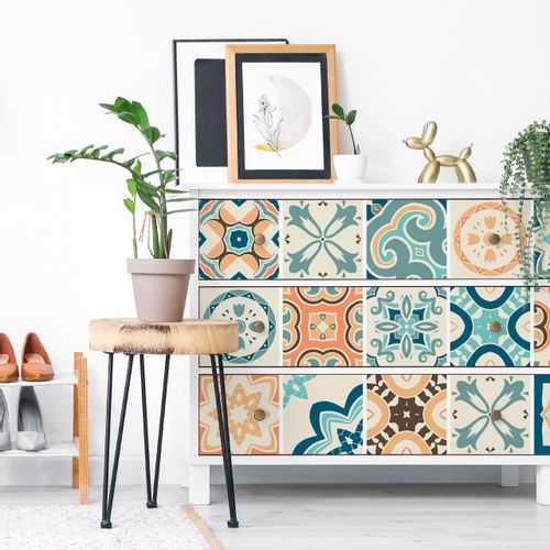 Naklejki Na Płytki Pastele MOZAIKA Marokańska Zestaw 24 szt. 25x25 na Arena.pl