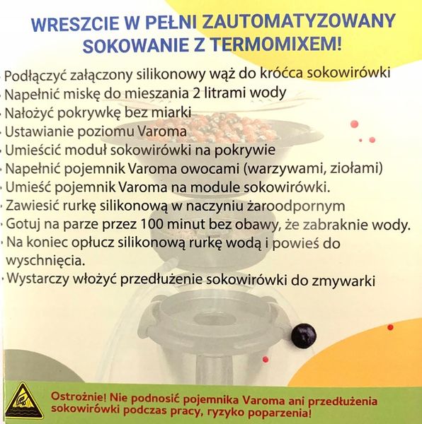 MixFino SOKOWIRÓWKA PAROWA Thermomix TM6 TM5 TM31 MixFino Made in Germany zdjęcie 6