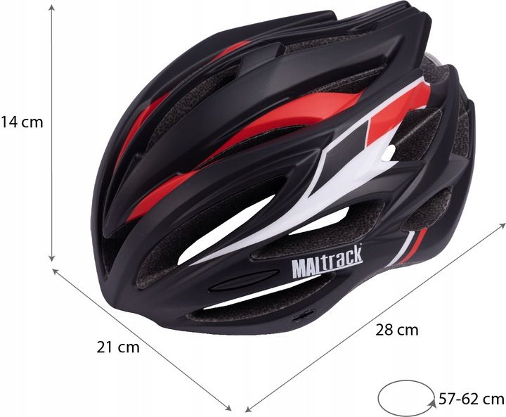 KASK ROWEROWY REGULOWANY 57-62 UNIWERSLANY Z WENTYLACJĄ DASZKIEM LAMPKĄ zdjęcie 9