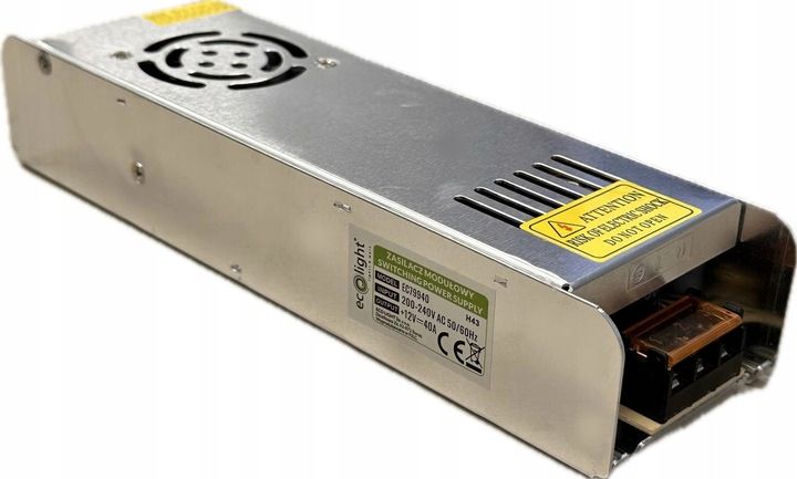 Zasilacz LED Modułowy SLIM Do Taśm LED Transformator 40A 500W 12V zdjęcie 1