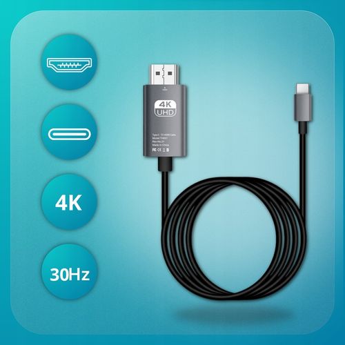 KABEL HDMI USB C 200CM ADAPTER PRZEWÓD 2M PRZEJŚCIÓWKA MHL VIDEO 4K HD na Arena.pl