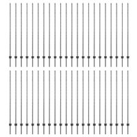 Słupki ogrodzeniowe 88 pcs Szary 200 cm Stal