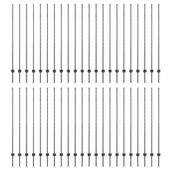 Słupki ogrodzeniowe 88 pcs Szary 200 cm Stal
