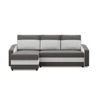 Narożnik uniwersalny, mikrofaza, AURELO, 231x140x92 cm, szary, biały