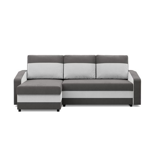 Narożnik uniwersalny, mikrofaza, AURELO, 231x140x92 cm, szary, biały na Arena.pl