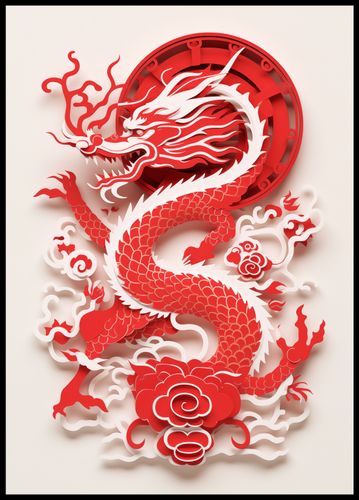 Plakat 64x90cm Czerwony Smok na Arena.pl