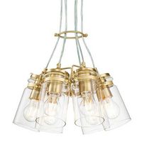 Wielopunktowa lampa zwis Brinley KL-BRINLEY6-BB Kichler przezroczysta mosiądz