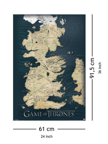Gra o Tron Mapa Królestw - plakat 61x91,5 cm na Arena.pl