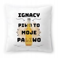 Poduszka Dla Ignacego Na Urodziny Ze Zdjęciem Na Prezent Biała 40X40 Cm
