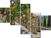 100 75CM OBRAZ 5 ELEM RÓŻE BALKONIE ŚCIENNY