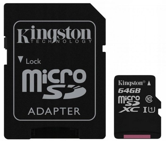 KINGSTON KARTA MICROSD 64GB MICRO CL10 ADAPTER SD zdjęcie 2