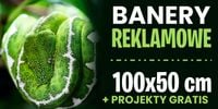 PLANDEKA BANER REKLAMOWY DRUK 100x50 cm z laminatem płynnym PROJEKT GRATIS