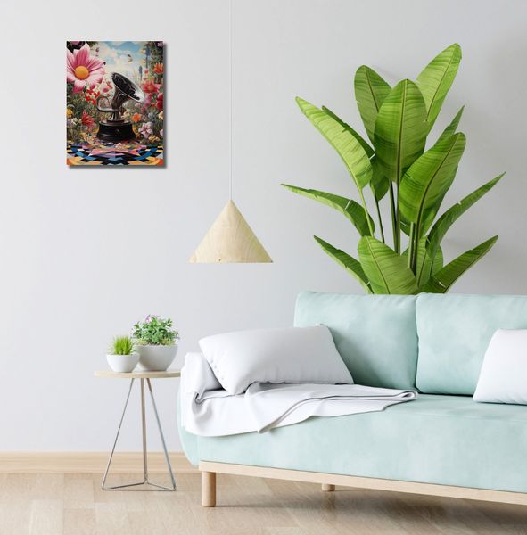 Obraz 30x40cm Gramofon w Kwiatach zdjęcie 2