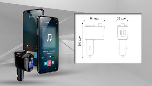 Transmiter FM do samochodu ciężarówki Baseus 2xUSB Bluetooth 4.2 na Arena.pl
