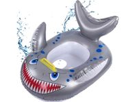 Ponton dmuchany z siedziskiem uchwytem dla dzieci koło rekin szary
