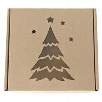 Pudełka ŚWIĄTECZNE na prezenty CHOINKA z okienkiem 300x300x100