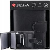 PORTFEL Męski Skórzany OCHRONA RFID Karty Kredytowe Bilon POJEMNY /