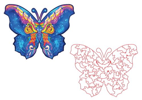 Puzzle Drewniane dla dzieci i dorosłych Motyl 2 Butterfly 2 na Arena.pl
