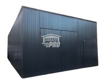 Hala Garaż blaszany 6x7 Brama antracyt spad w tył GP114