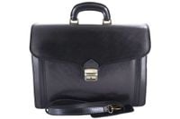 Teczka męska ze skóry naturalnej - Czarna