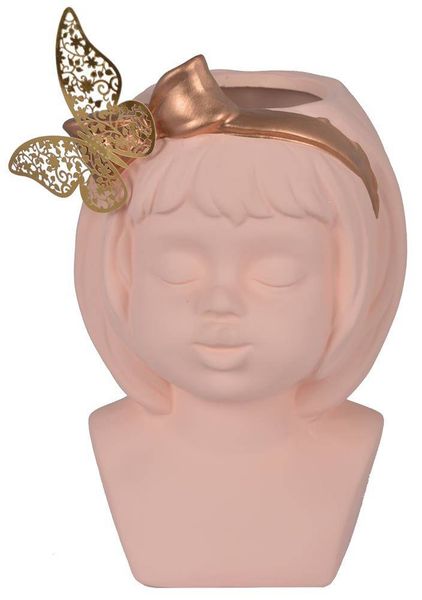 Wazon ceramiczny dziewczynka różowa zdjęcie 1