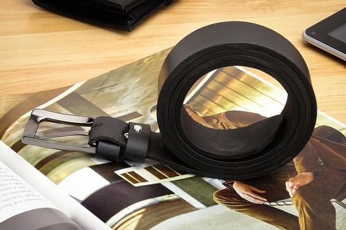 PASEK MĘSKI SKÓRZANY GRACIO DO SPODNI SKÓRA DŁUGOŚĆ PASKA 150 CM PREZENT na Arena.pl