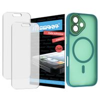 2x folia ochronna do iphone 17 matowa + magsafe etui zielone tpu