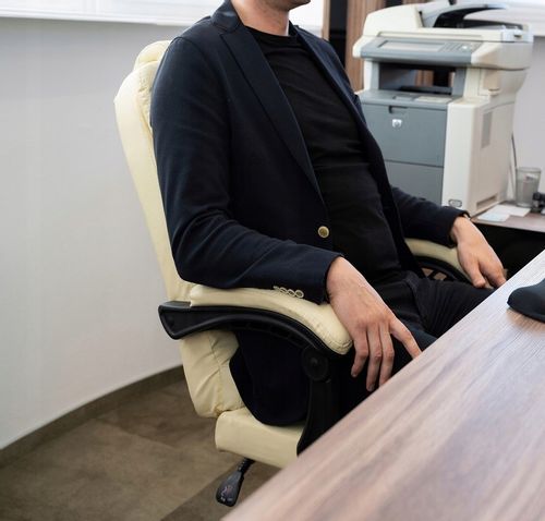 Fotel Obrotowy Krzesło Biurowe Z Podnóżkiem Mocne na Arena.pl