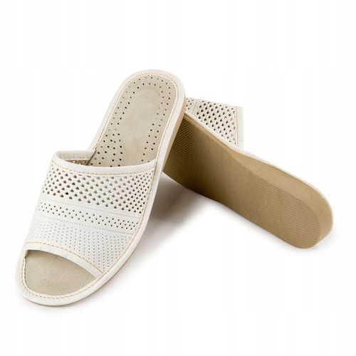 DAMSKIE KAPCIE Skórzane Pantofle Skóra Ciapy na Arena.pl