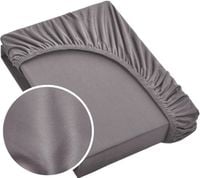 Prześcieradło satynowe 100% bawełna z gumką Eurofirany NOVA3 180X200 popiel