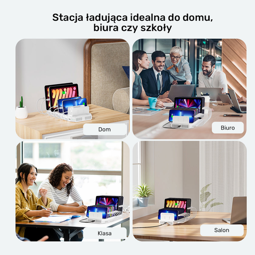 Unitek Stacja ładująca 10xUSB 2.4A 60W biała na Arena.pl