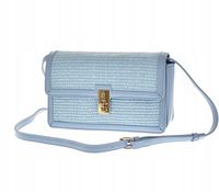 Pierre Cardin - torebka listonoszka pleciona niebieski błękitny 240403