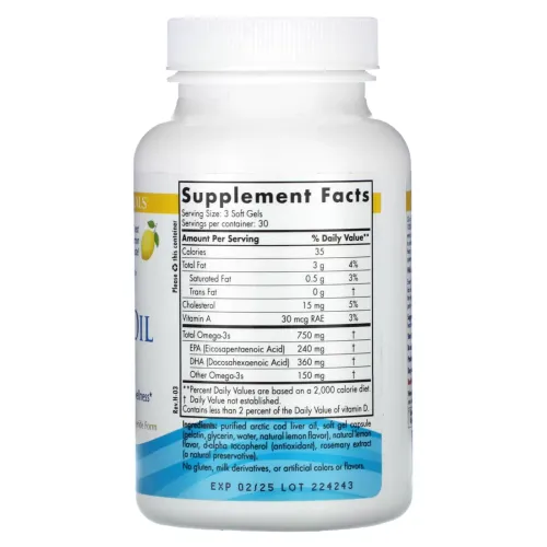 Nordic: Arctic Cod Liver Oil 750mg Lemon 90 Kaps na Arena.pl