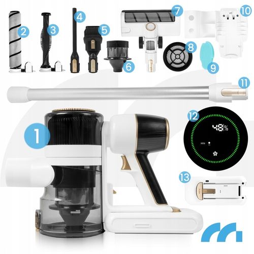 ODKURZACZ BEZPRZEWODOWY PIONOWY BEZWORKOWY ELEKTROSZCZOTKA LED 3W1 na Arena.pl