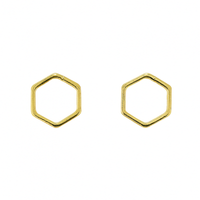 kolczyki delikatne wielokąty, delikatne złote k314z