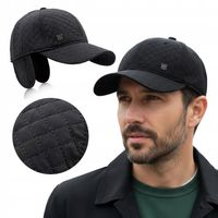 Czapka Zimowa z Daszkiem i Nausznikami Ocieplana Pikowana Czarna Pako Jeans