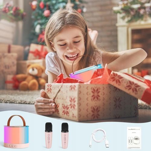 ZESTAW KARAOKE GŁOŚNIK BLUETOOTH 2 MIKROFONY USB MINI JACK NA IMPREZY na Arena.pl