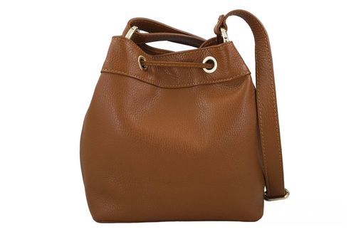 Torebka skórzana / mini worek - Brązowa jasna na Arena.pl